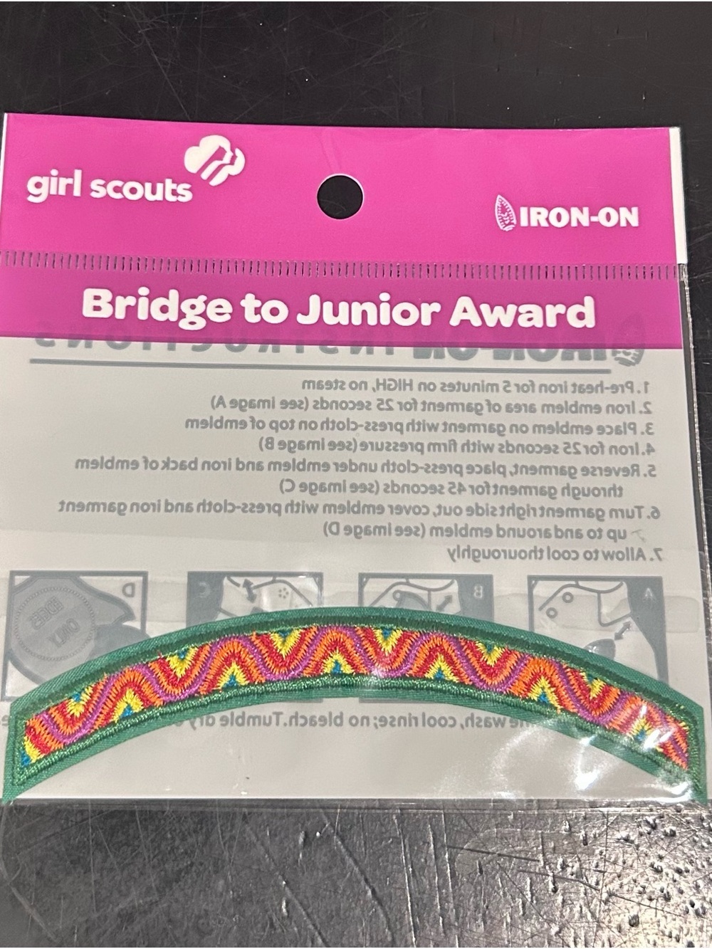 Girl Scouts Bridge to Junior Award Iron-On Patch — NIP